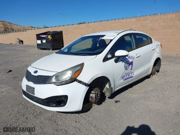 2013 Kia Rio LX with VIN KNADM4A35D6205299, listed as a IAAI auction lot 41344957 with 1 mi miles. Bid and sale history available at carsss.com. Image 2.