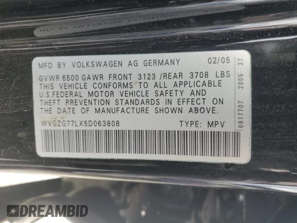 2005 Volkswagen Touareg z VIN WVGZG77LX5D063808, wystawiony jako Copart lot #44457935 z przebiegiem 172 252 mil mil oraz Czysty tytuł • Clean title. Historia ofert i sprzedaży dostępna na DreamBid. Obrazek 13.