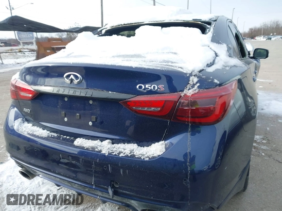 2021 Infiniti Q50 Red Sport 400 with VIN JN1FV7DR4MM880313, listed as a IAAI auction lot 41317967 with Not Provided miles and . Bid and sale history available at carsss.com. Image 16.