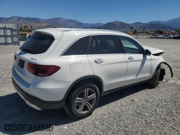 2022 Mercedes-Benz GLC 300 with VIN W1N0G8EB3NV363982, listed as a Copart auction lot 56407665 with 52,243 mi miles and Salvage title. Bid and sale history available at DreamBid. Image 3.