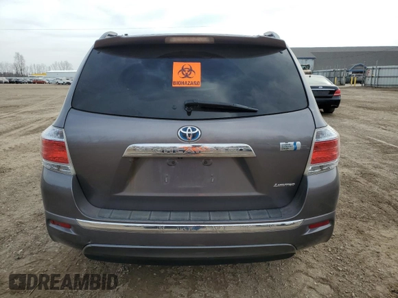 2012 Toyota Highlander Hybrid Limited with VIN JTEDC3EH8C2004097, listed as a Copart auction lot 48952495 with 0 mi miles and Clean Title. Bid and sale history available at carsss.com. Image 6.