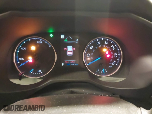 2021 Toyota RAV4 Hybrid LE with VIN 4T3LWRFV7MU043786, listed as a IAAI auction lot 41063021 with 60,430 mi miles. Bid and sale history available at carsss.com. Image 7.