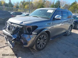 2019 Nissan Armada SL with VIN JN8AY2ND9KX009685, listed as a IAAI auction lot 40892639 with 121,304 mi miles. Bid and sale history available at carsss.com. Image 2.