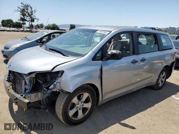 2012 Toyota Sienna with VIN 5TDZK3DC5CS200137, listed as a Copart auction lot 59992945 with 90,183 mi miles and Salvage title. Bid and sale history available at DreamBid. Image 1.