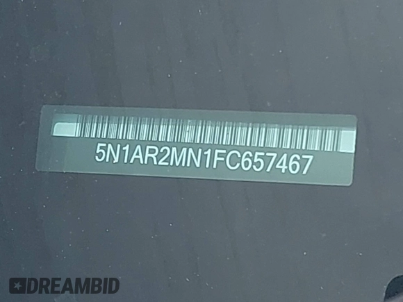 2015 Nissan Pathfinder SV с VIN 5N1AR2MN1FC657467, выставлен на аукционе IAAI как лот 42242960 с пробегом 175 053 миль миль и . История ставок и продаж доступна на DreamBid. Изображение 9.