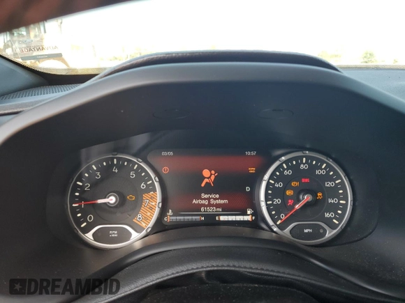 2020 Jeep Renegade Trailhawk z VIN ZACNJBC18LPM03643, wystawiony jako Copart lot #52447165 z przebiegiem 61 523 mil mil oraz Nie do naprawy • Non repairable. Historia ofert i sprzedaży dostępna na DreamBid. Obrazek 9.