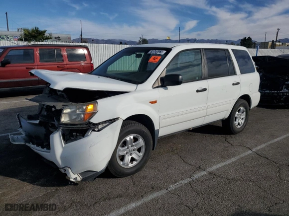 2007 Honda Pilot LX with VIN 5FNYF28177B014256, listed as a Copart auction lot 85744684 with 0 mi miles and Salvage Title. Bid and sale history available at carsss.com. Image 1.