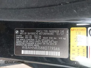2008 BMW 7 Series 750Li with VIN WBAHN83588DT79566, listed as a IAAI auction lot 42522414 with 127,605 mi miles and . Bid and sale history available at DreamBid. Image 9.
