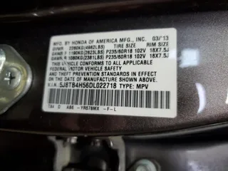 2013 Acura RDX Tech Pkg with VIN 5J8TB4H56DL022718, listed as a Copart auction lot 50600725 with 157,854 mi miles and Salvage Title. Bid and sale history available at carsss.com. Image 14.
