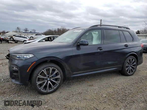 2021 BMW X7 M50i with VIN 5UXCX6C07M9F85315, listed as a Copart auction lot 42618465 with 17,742 mi miles and Salvage Title. Bid and sale history available at carsss.com. Image 1.