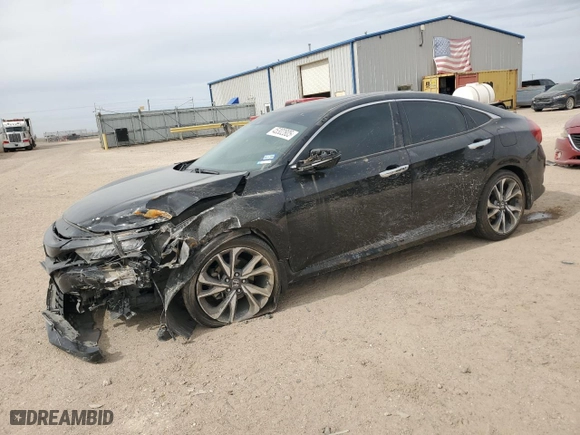 2019 Honda Civic Sedan Touring with VIN JHMFC1F98KX007686, listed as a Copart auction lot 45302805 with 130904 miles and Salvage Title. Bid and sale history available at carsss.com. Image 1.