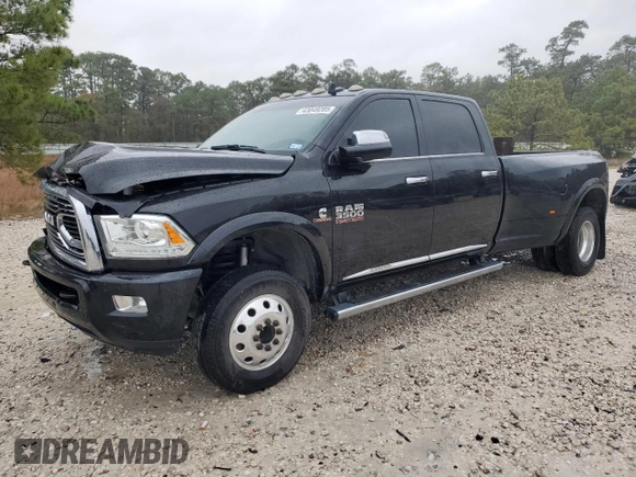 2017 Ram 3500 Longhorn with VIN 3C63RRKL2HG580350, listed as a Copart auction lot 43049205 with 202,678 mi miles and Salvage Title. Bid and sale history available at carsss.com. Image 1.