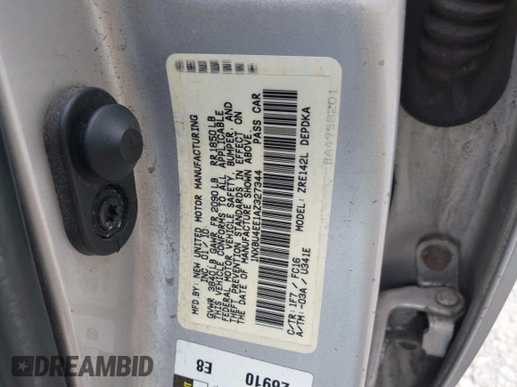 2010 Toyota Corolla with VIN 1NXBU4EE1AZ327344, listed as a IAAI auction lot 42626523 with 160,731 mi miles and . Bid and sale history available at DreamBid. Image 9.