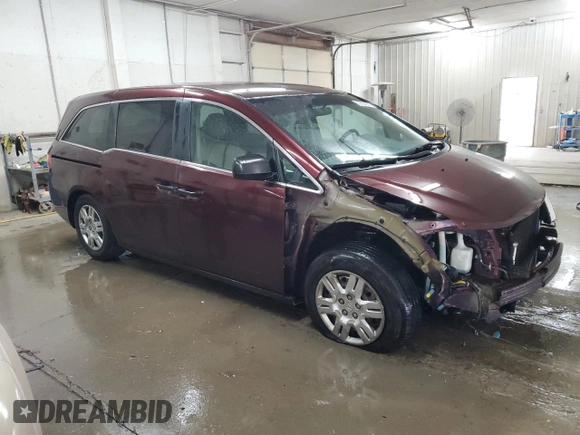 2013 Honda Odyssey LX with VIN 5FNRL5H28DB091849, listed as a Copart auction lot 53563635 with 156,817 mi miles and Salvage Title. Bid and sale history available at carsss.com. Image 4.