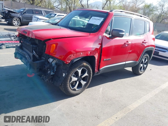 2019 Jeep Renegade Trailhawk with VIN ZACNJBC19KPK09606, listed as a IAAI auction lot 42002002 with 25,646 mi miles and . Bid and sale history available at DreamBid. Image 2.