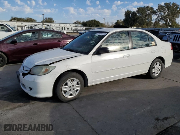 2004 Honda Civic z VIN 1HGEN26524L000111, wystawiony jako Copart lot #77608444 z przebiegiem Nie podano mil oraz Szkoda całkowita • Salvage title. Historia ofert i sprzedaży dostępna na DreamBid. Obrazek 1.