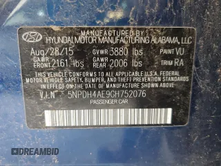 2016 Hyundai Elantra SE with VIN 5NPDH4AE9GH752076, listed as a Copart auction lot 53437545 with 117,971 mi miles and Clean Title. Bid and sale history available at DreamBid. Image 12.