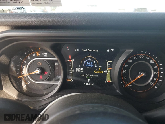 2025 Jeep Gladiator Willys с VIN 1C6PJTAG9SL512776, выставлен на аукционе Copart как лот 55458875 с пробегом 1 006 миль миль и Списание • Salvage title. История ставок и продаж доступна на DreamBid. Изображение 9.