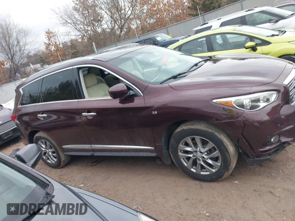 2015 Infiniti QX60 with VIN 5N1AL0MM8FC521835, listed as a IAAI auction lot 41684258 with 100,266 mi miles. Bid and sale history available at carsss.com. Image 13.