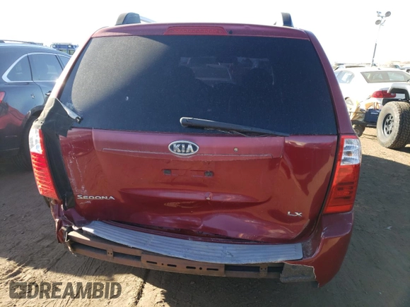 2007 Kia Sedona EX with VIN KNDMB233X76109232, listed as a Copart auction lot 77384063 with 208,774 mi miles and Clean Title. Bid and sale history available at carsss.com. Image 6.