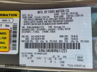 2017 Lincoln MKZ Hybrid Reserve with VIN 3LN6L5MU8HR611221, listed as a Copart auction lot 63391735 with 154,584 mi miles and Clean title. Bid and sale history available at DreamBid. Image 12.