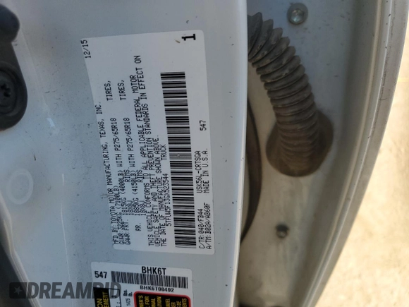 2016 Toyota Tundra 4WD Truck SR with VIN 5TFUW5F13GX523544, listed as a Copart auction lot 88819715 with 87,609 mi miles and Salvage Title. Bid and sale history available at carsss.com. Image 15.