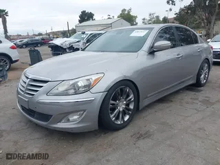 2012 Hyundai Genesis 4.6L with VIN KMHGC4DF6CU163515, listed as a IAAI auction lot 42077647 with 243,818 mi miles. Bid and sale history available at carsss.com. Image 2.