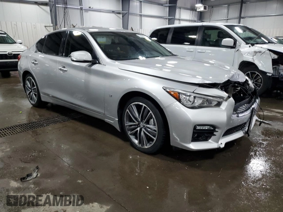 2015 Infiniti Q50 Premium with VIN JN1BV7AR7FM396562, listed as a Copart auction lot 52698765 with 103,824 mi miles and Salvage Title. Bid and sale history available at carsss.com. Image 4.