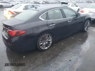 2017 Infiniti Q70 with VIN JN1BY1AR9HM770175, listed as a Copart auction lot 43529345 with 0 mi miles and Salvage Title. Bid and sale history available at carsss.com. Image 3.
