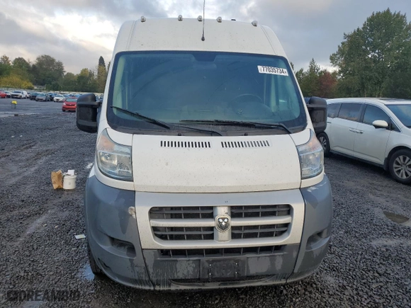 2015 Ram ProMaster Cargo Van with VIN 3C6TRVDD9FE501165, listed as a Copart auction lot 77035734 with 250,339 mi miles and Clean Title. Bid and sale history available at carsss.com. Image 5.