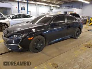2019 Honda Civic Sedan LX with VIN 19XFC2F66KE021955, listed as a Copart auction lot 43826994 with 0 mi miles and Salvage Title. Bid and sale history available at carsss.com. Image 1.