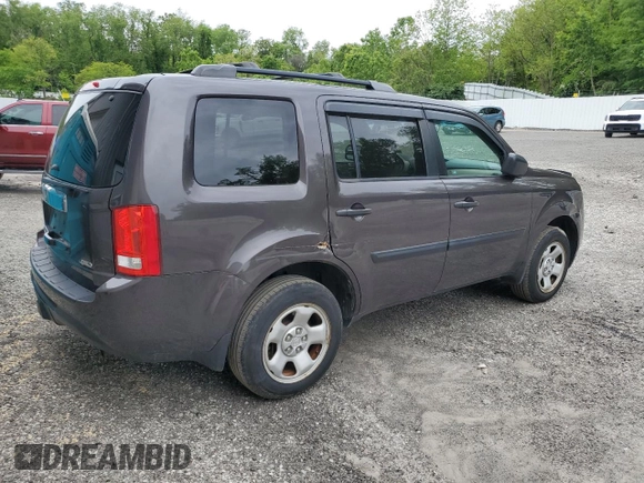 2012 Honda Pilot LX with VIN 5FNYF4H25CB010625, listed as a Copart auction lot 57208515 with 81,617 mi miles and Salvage title. Bid and sale history available at DreamBid. Image 3.