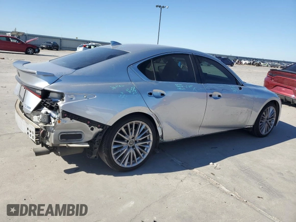2022 Lexus IS with VIN JTHDA1D25N5119803, listed as a Copart auction lot 41886005 with 46,603 mi miles and Salvage Title. Bid and sale history available at carsss.com. Image 3.