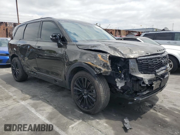 2022 Kia Telluride S with VIN 5XYP6DHCXNG244422, listed as a Copart auction lot 55482305 with 91,541 mi miles and Salvage Title. Bid and sale history available at DreamBid. Image 4.
