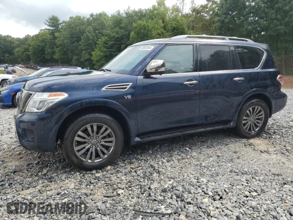 2019 Nissan Armada Platinum with VIN JN8AY2NEXK9759206, listed as a Copart auction lot 58602094 with 78,525 mi miles and Salvage Title. Bid and sale history available at carsss.com. Image 1.