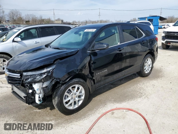 2023 Chevrolet Equinox LT with VIN 3GNAXTEG2PL259908, listed as a Copart auction lot 48531345 with 14,671 mi miles and Salvage title. Bid and sale history available at DreamBid. Image 1.