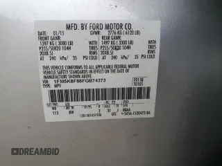 2015 Ford Explorer Limited with VIN 1FM5K8F88FGB74373, listed as a Copart auction lot 48856075 with 134,527 mi miles and Salvage Title. Bid and sale history available at DreamBid. Image 12.