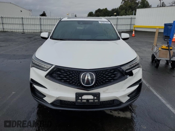 2021 Acura RDX w/A-Spec Package with VIN 5J8TC2H60ML010963, listed as a Copart auction lot 44307295 with 45,596 mi miles and Salvage Title. Bid and sale history available at carsss.com. Image 5.
