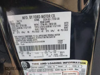 2013 Ford F-150 XL с VIN 1FTFW1EF2DKE93539, выставлен на аукционе IAAI как лот 42099079 с пробегом 212 032 миль миль и . История ставок и продаж доступна на DreamBid. Изображение 9.