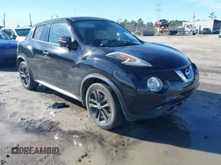 2015 Nissan Juke S with VIN JN8AF5MR6FT508686, listed as a IAAI auction lot 41214220 with 137,619 mi miles. Bid and sale history available at carsss.com. Image 1.