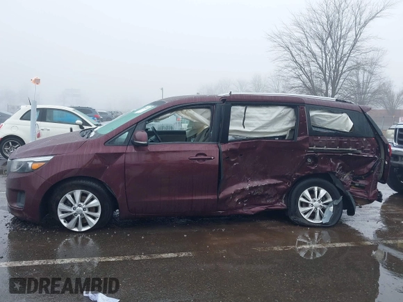 2016 Kia Sedona LX with VIN KNDMB5C17G6144987, listed as a IAAI auction lot 41569757 with 164,539 mi miles. Bid and sale history available at carsss.com. Image 14.