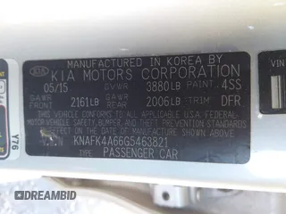 2016 Kia Forte LX with VIN KNAFK4A66G5463821, listed as a IAAI auction lot 40686914 with 67,123 mi miles. Bid and sale history available at carsss.com. Image 9.