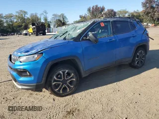 2022 Jeep Compass (RED) Edition with VIN 3C4NJDCB9NT224014, listed as a Copart auction lot 76982274 with 46,062 mi miles and Salvage Title. Bid and sale history available at carsss.com. Image 1.