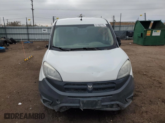 2017 Ram ProMaster City Cargo Van Tradesman with VIN ZFBERFAB6H6E72328, listed as a Copart auction lot 51162775 with 169,253 mi miles and Salvage Title. Bid and sale history available at carsss.com. Image 5.