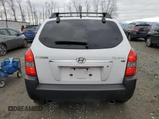 2007 Hyundai Tucson SE with VIN KM8JN12D37U636938, listed as a Copart auction lot 44588235 with 135,131 mi miles and Salvage Title. Bid and sale history available at carsss.com. Image 6.