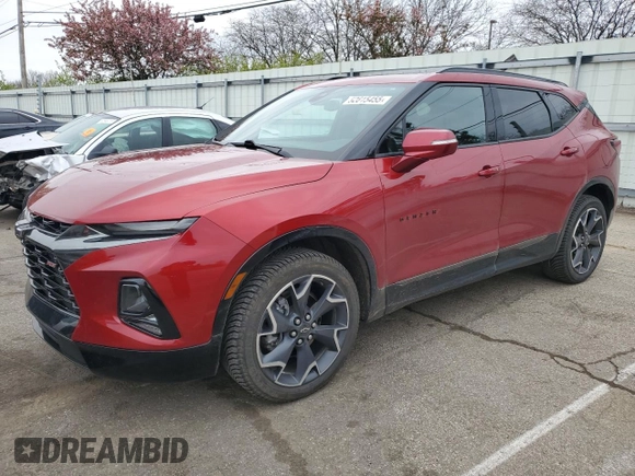 2022 Chevrolet Blazer RS with VIN 3GNKBERS4NS119021, listed as a Copart auction lot 52615455 with 60,684 mi miles and Salvage title. Bid and sale history available at DreamBid. Image 1.