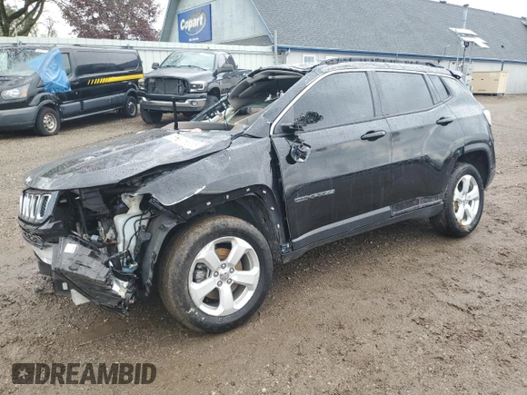 2019 Jeep Compass Latitude with VIN 3C4NJDBB6KT641300, listed as a Copart auction lot 55918885 with 96,965 mi miles and Clean title. Bid and sale history available at DreamBid. Image 1.