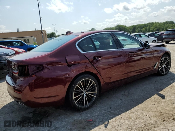 2023 BMW 5 Series 540i xDrive with VIN WBA73BJ08PCL79738, listed as a Copart auction lot 65047344 with 16,280 mi miles and Non Repairable. Bid and sale history available at carsss.com. Image 3.