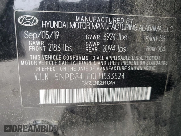 2020 Hyundai Elantra SEL z VIN 5NPD84LF0LH533524, wystawiony jako Copart lot #54191325 z przebiegiem 105 934 mil mil oraz Szkoda całkowita • Salvage title. Historia ofert i sprzedaży dostępna na DreamBid. Obrazek 13.