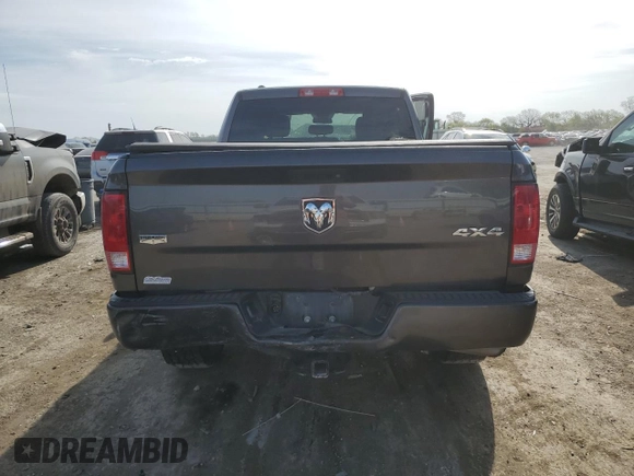 2018 Ram 1500 Express with VIN 1C6RR7FG3JS215878, listed as a Copart auction lot 52197945 with 0 mi miles and Salvage Title. Bid and sale history available at carsss.com. Image 6.